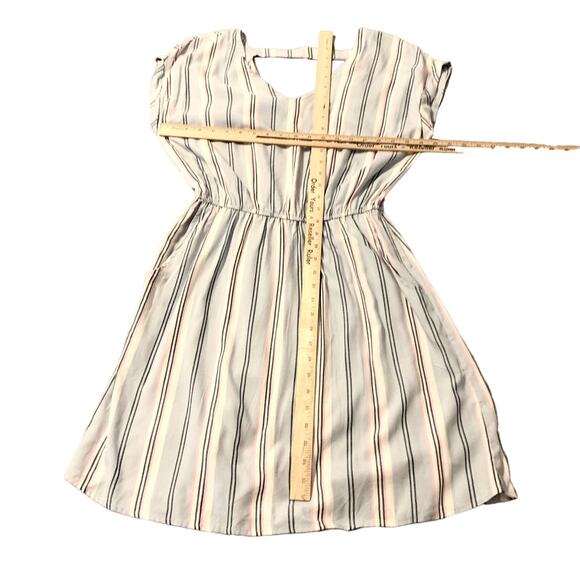 Pink Rose Blue Hydra Stripe Blouson Mini Dress Medium Spring Pastel Bar Back NWT - Picture 10 of 14